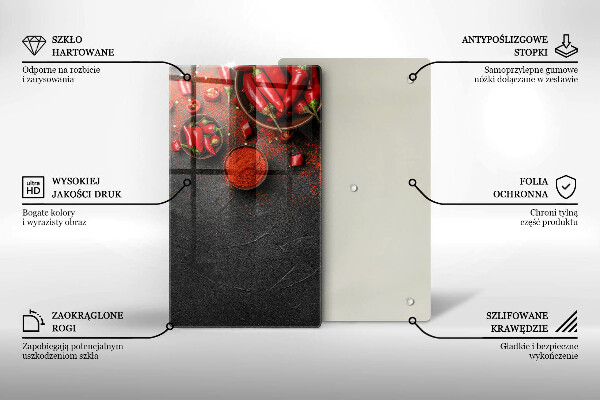 Glas Ceranfeldabdeckung Spritzschutz Rote Chilischoten