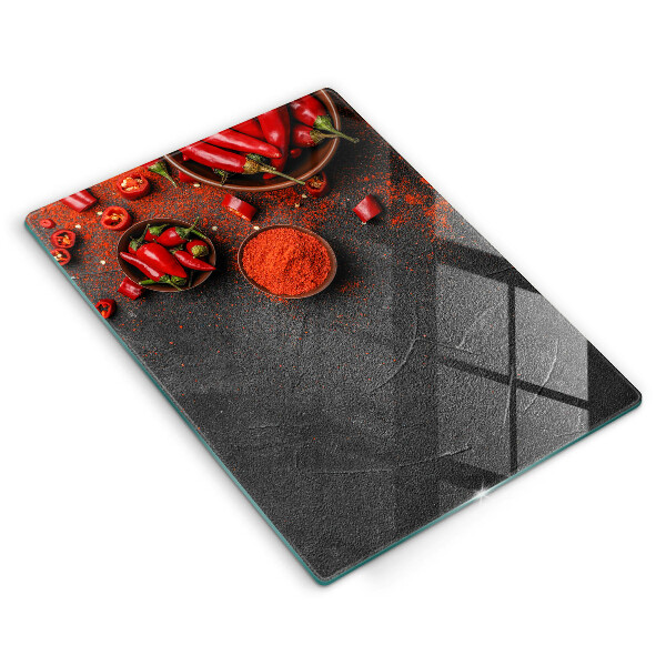 Glas Ceranfeldabdeckung Spritzschutz Rote Chilischoten