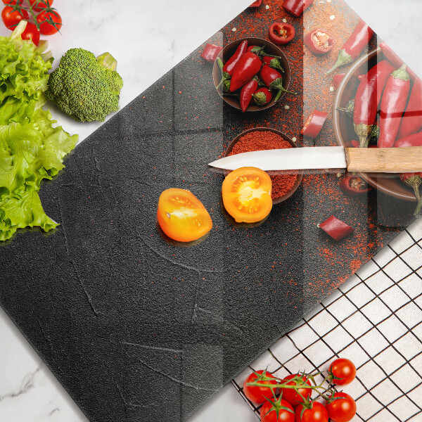 Glas Ceranfeldabdeckung Spritzschutz Rote Chilischoten