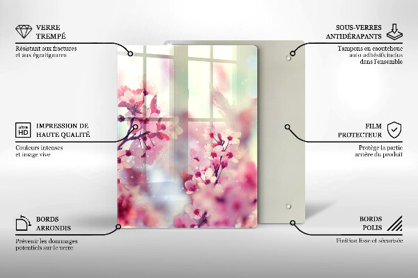 Glas Herdabdeckplatte Dunkles Holzbrett