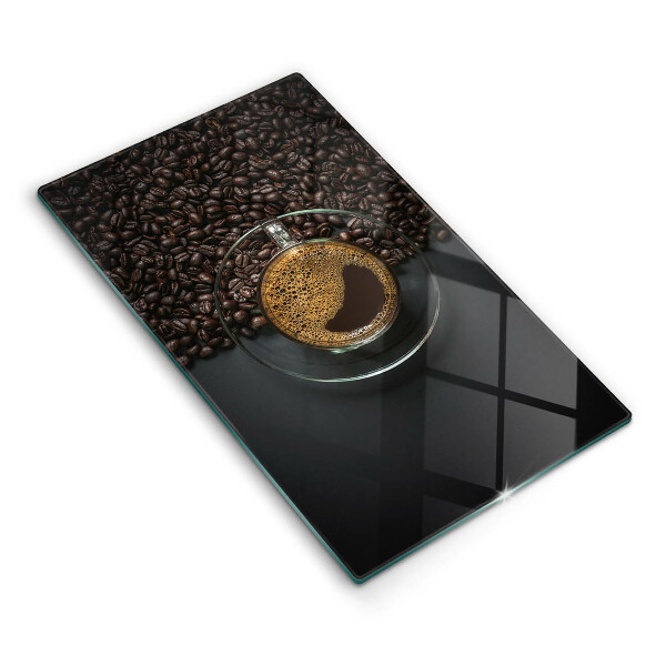 Glas Herdabdeckplatte Kaffee und Bohnen