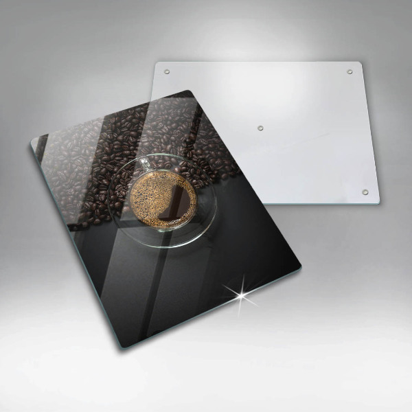 Glas Herdabdeckplatte Kaffee und Bohnen