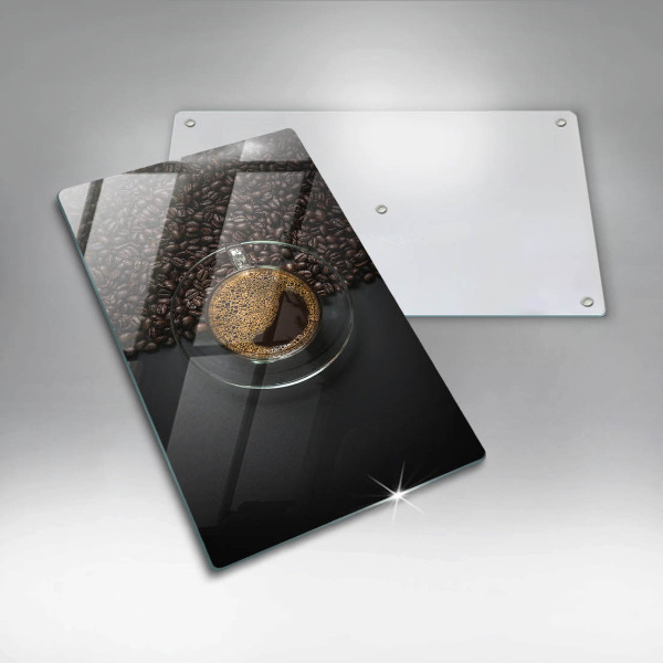 Glas Herdabdeckplatte Kaffee und Bohnen