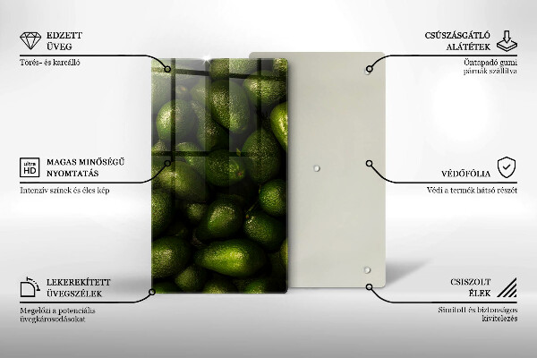 Glas Herdabdeckplatte Avocadofrucht