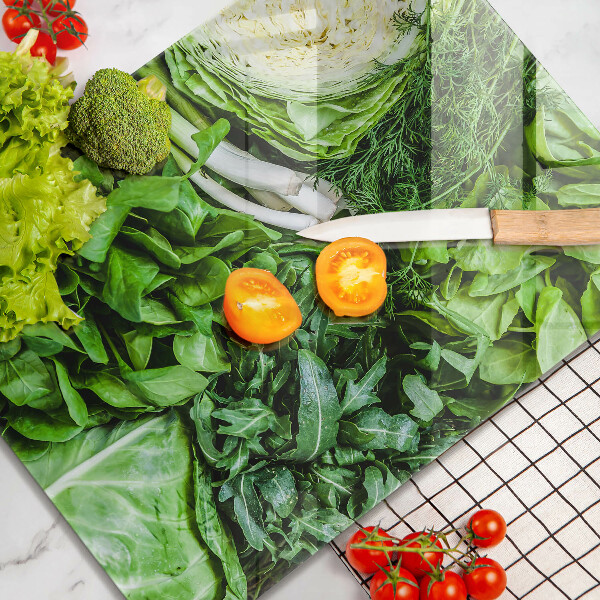 Glas Herdabdeckplatte Grünes Gemüse