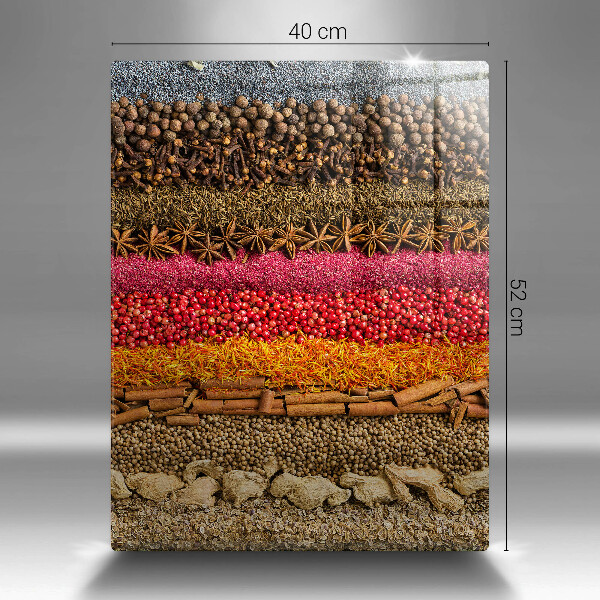 Glas Herdabdeckplatte Bunte Gewürze