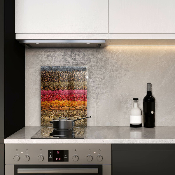 Glas Herdabdeckplatte Bunte Gewürze