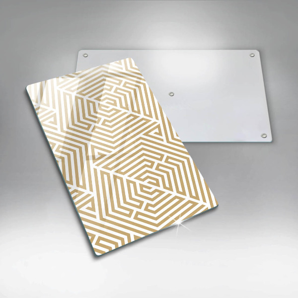 Glas Ceranfeldabdeckung Spritzschutz Geometrische Linien