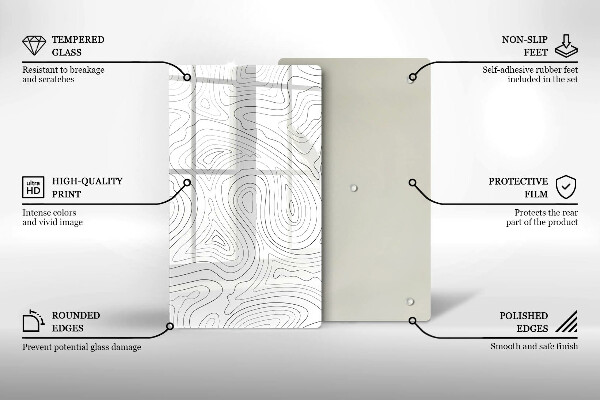 Glas Ceranfeldabdeckung Spritzschutz Abstrakte Formen