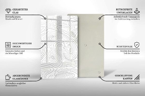Glas Ceranfeldabdeckung Spritzschutz Abstrakte Formen