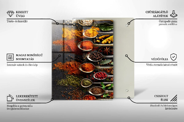 Glas Herdabdeckplatte Bemalte Boho-Blätter