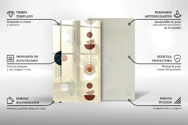Glas Ceranfeldabdeckung Spritzschutz Boho-Geometrieformen