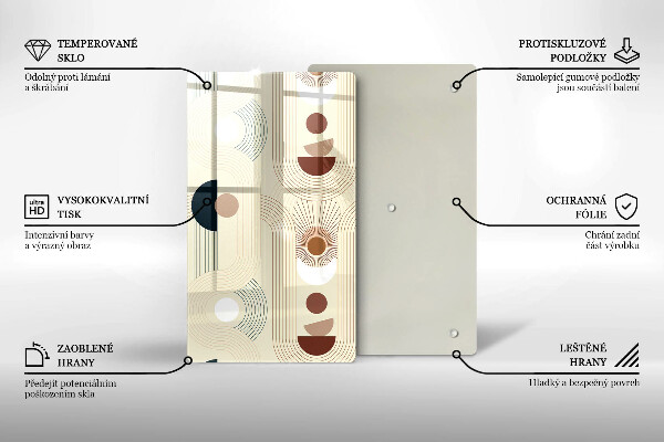Glas Ceranfeldabdeckung Spritzschutz Boho-Geometrieformen