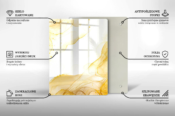 Glas Ceranfeldabdeckung Spritzschutz Boho-Blättermuster