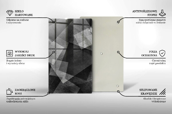 Glas Herdabdeckplatte Geometrische Abstraktion