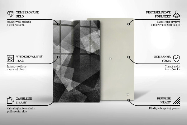 Glas Herdabdeckplatte Geometrische Abstraktion