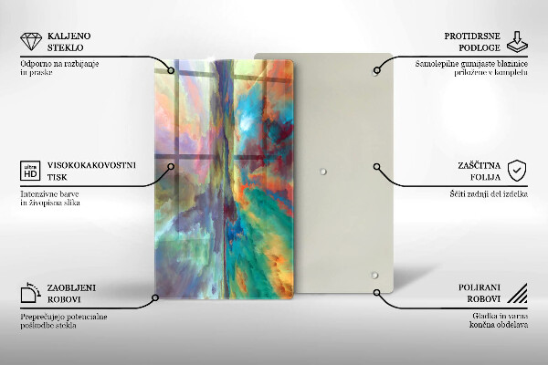 Glas Herdabdeckplatte Bunter Himmel