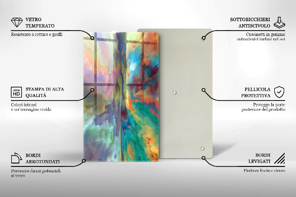 Glas Herdabdeckplatte Bunter Himmel