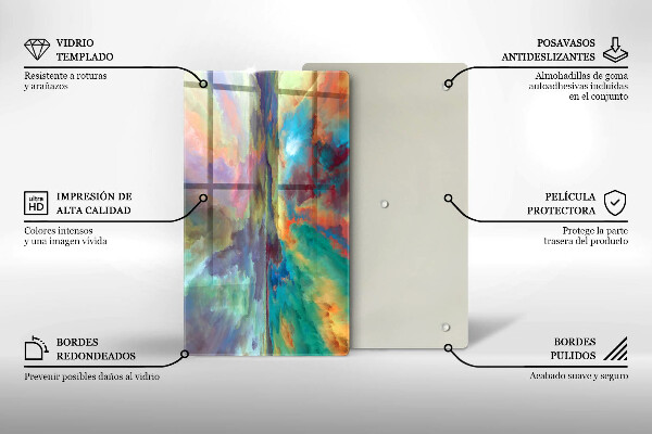 Glas Herdabdeckplatte Bunter Himmel