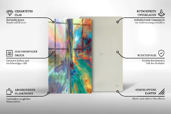 Glas Herdabdeckplatte Bunter Himmel