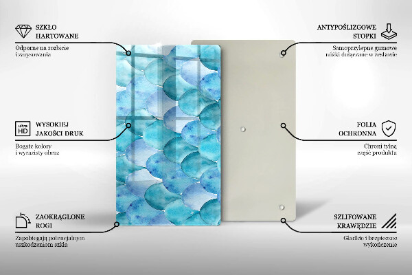 Glas Herdabdeckplatte Aquarellskalen