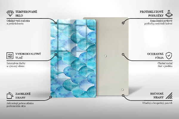 Glas Herdabdeckplatte Aquarellskalen