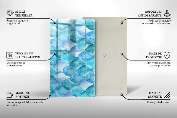 Glas Herdabdeckplatte Aquarellskalen