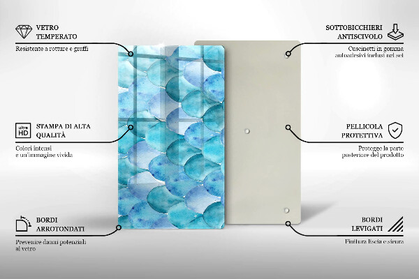 Glas Herdabdeckplatte Aquarellskalen