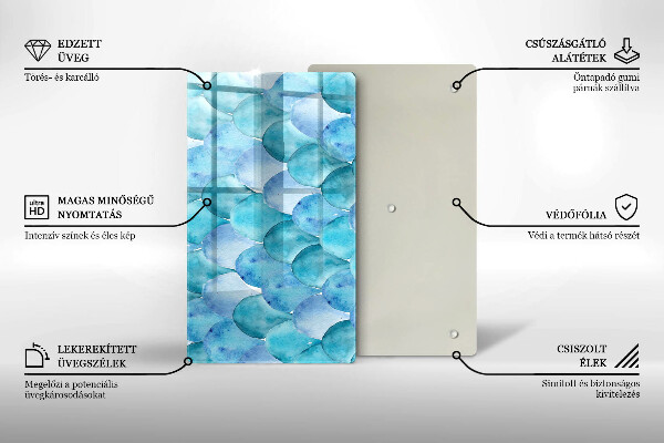 Glas Herdabdeckplatte Aquarellskalen