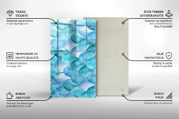 Glas Herdabdeckplatte Aquarellskalen