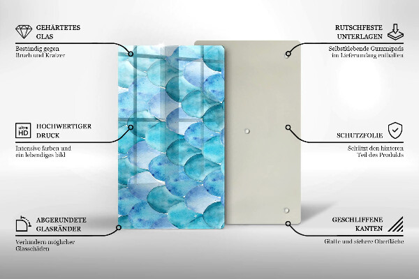 Glas Herdabdeckplatte Aquarellskalen