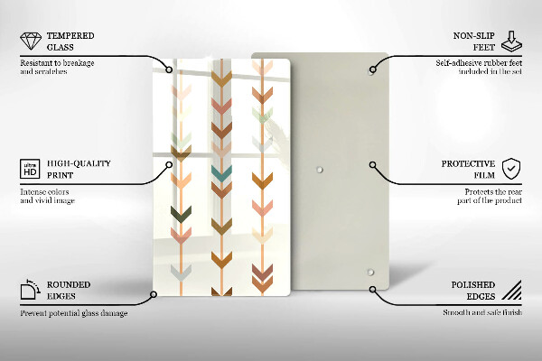 Glas Herdabdeckplatte Geometrische Elemente