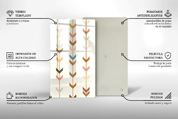 Glas Herdabdeckplatte Geometrische Elemente