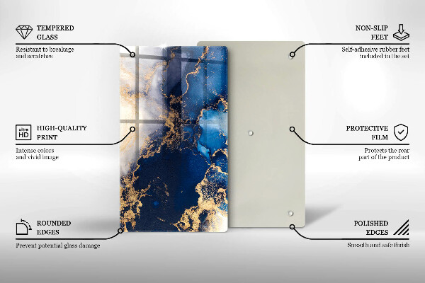 Glas Herdabdeckplatte Eleganter Hintergrund und Gold