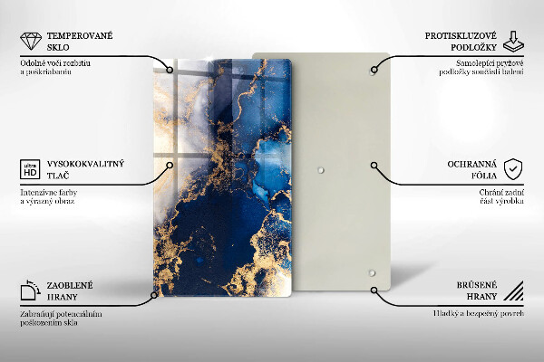 Glas Herdabdeckplatte Eleganter Hintergrund und Gold