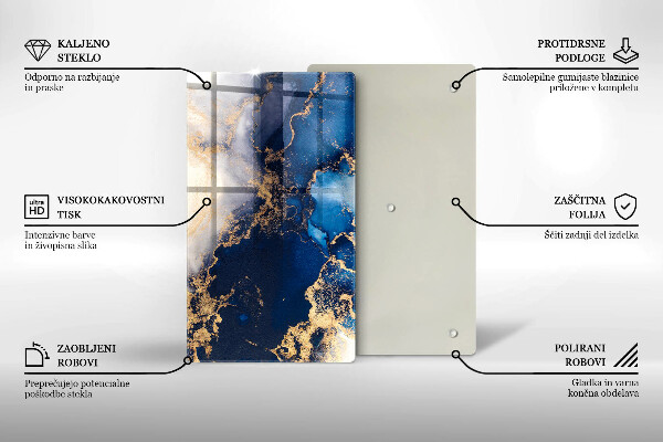 Glas Herdabdeckplatte Eleganter Hintergrund und Gold