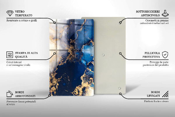Glas Herdabdeckplatte Eleganter Hintergrund und Gold