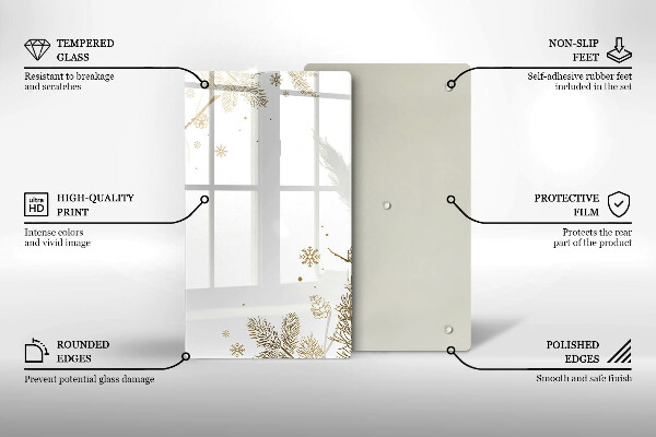 Glas Herdabdeckplatte Winterdekorationen