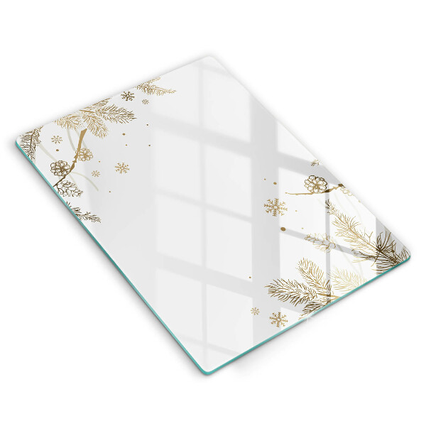 Glas Herdabdeckplatte Winterdekorationen