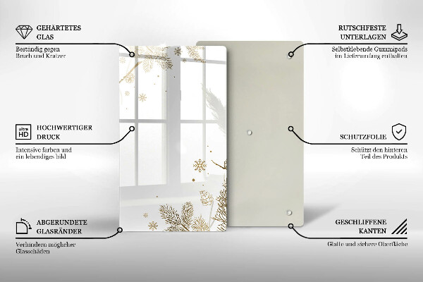 Glas Herdabdeckplatte Winterdekorationen
