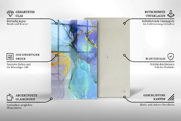 Glas Herdabdeckplatte Gebrochener Goldstein