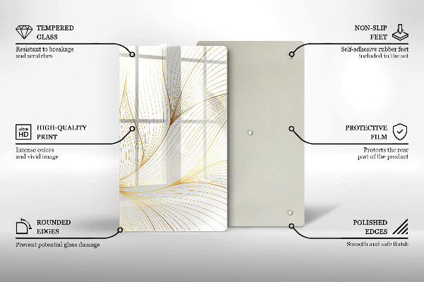 Glas Ceranfeldabdeckung Spritzschutz Modernes Linienmuster