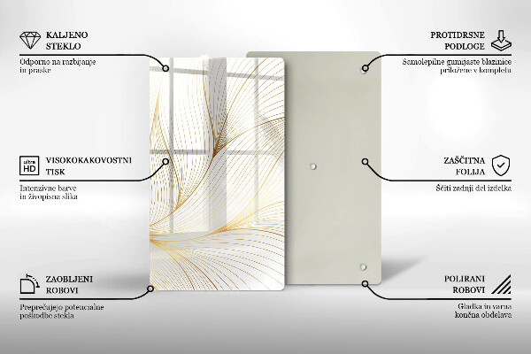Glas Ceranfeldabdeckung Spritzschutz Modernes Linienmuster