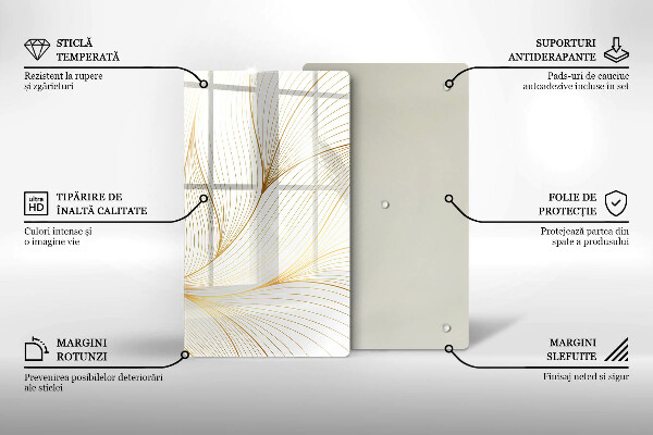 Glas Ceranfeldabdeckung Spritzschutz Modernes Linienmuster