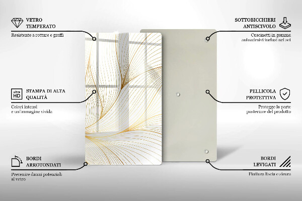 Glas Ceranfeldabdeckung Spritzschutz Modernes Linienmuster