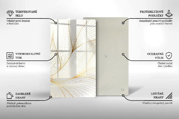 Glas Ceranfeldabdeckung Spritzschutz Modernes Linienmuster