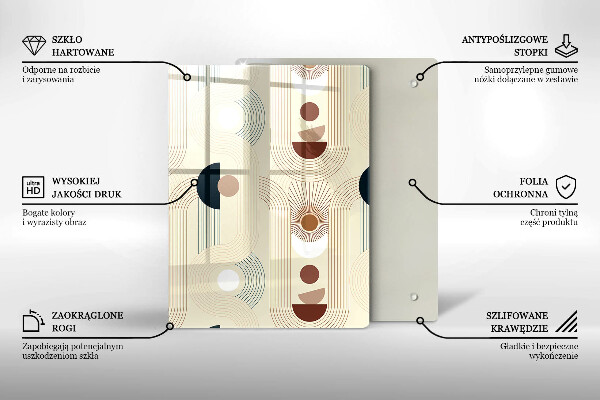 Glas Ceranfeldabdeckung Spritzschutz Modernes Linienmuster