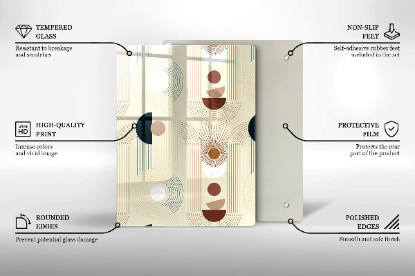Glas Ceranfeldabdeckung Spritzschutz Modernes Linienmuster