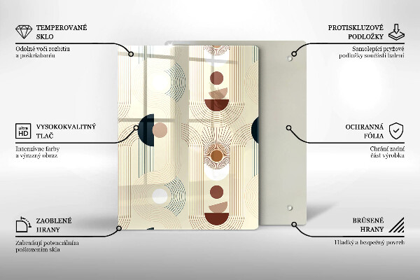Glas Ceranfeldabdeckung Spritzschutz Modernes Linienmuster