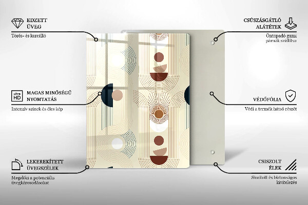 Glas Ceranfeldabdeckung Spritzschutz Modernes Linienmuster